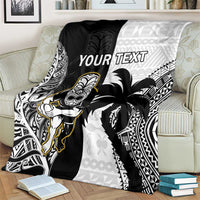 Custom Fiji And New Zealand Rugby Blanket Aotearoa Silver Fern Mix Fijian Tapa Pattern