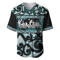 Kia Ora New Zealand Baseball Jersey Aotearoa Proud Maori Paua Shell Silver Fern - Polynesian Pride
