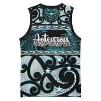 Kia Ora New Zealand Basketball Jersey Aotearoa Proud Maori Paua Shell Silver Fern - Polynesian Pride