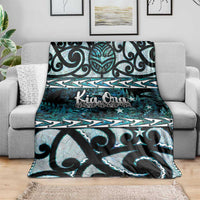 Kia Ora New Zealand Blanket Aotearoa Proud Maori Paua Shell Silver Fern - Polynesian Pride