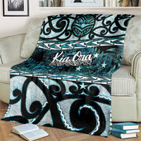 Kia Ora New Zealand Blanket Aotearoa Proud Maori Paua Shell Silver Fern - Polynesian Pride
