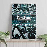 Kia Ora New Zealand Canvas Wall Art Aotearoa Proud Maori Paua Shell Silver Fern - Polynesian Pride