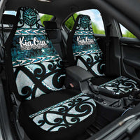 Kia Ora New Zealand Car Seat Cover Aotearoa Proud Maori Paua Shell Silver Fern - Polynesian Pride