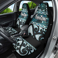 Kia Ora New Zealand Car Seat Cover Aotearoa Proud Maori Paua Shell Silver Fern - Polynesian Pride