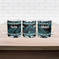 Kia Ora New Zealand Ceramic Mug Aotearoa Proud Maori Paua Shell Silver Fern - Polynesian Pride