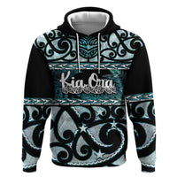 Kia Ora New Zealand Hoodie Aotearoa Proud Maori Paua Shell Silver Fern - Polynesian Pride