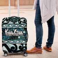 Kia Ora New Zealand Luggage Cover Aotearoa Proud Maori Paua Shell Silver Fern - Polynesian Pride