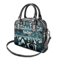 Kia Ora New Zealand Shoulder Handbag Aotearoa Proud Maori Paua Shell Silver Fern - Polynesian Pride