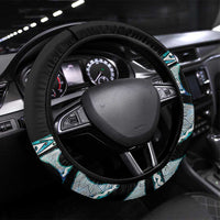 Kia Ora New Zealand Steering Wheel Cover Aotearoa Proud Maori Paua Shell Silver Fern - Polynesian Pride