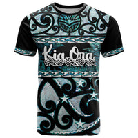 Kia Ora New Zealand T Shirt Aotearoa Proud Maori Paua Shell Silver Fern - Polynesian Pride