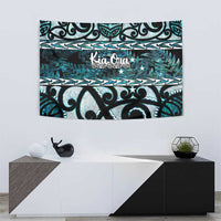 Kia Ora New Zealand Tapestry Aotearoa Proud Maori Paua Shell Silver Fern - Polynesian Pride