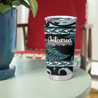 Kia Ora New Zealand Tumbler Cup Aotearoa Proud Maori Paua Shell Silver Fern - Polynesian Pride