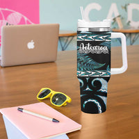 Kia Ora New Zealand Tumbler With Handle Aotearoa Proud Maori Paua Shell Silver Fern - Polynesian Pride