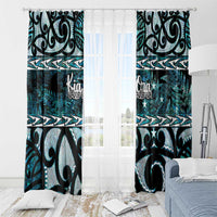 Kia Ora New Zealand Window Curtain Aotearoa Proud Maori Paua Shell Silver Fern - Polynesian Pride