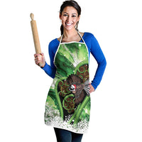 Piwakawaka New Zealand Christmas In July Apron NZ Aroha Koru Fern Marble Vibes