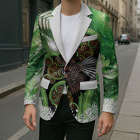 Piwakawaka New Zealand Christmas In July Blazer NZ Aroha Koru Fern Marble Vibes