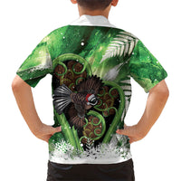Piwakawaka New Zealand Christmas In July Family Matching Mermaid Dress and Hawaiian Shirt NZ Aroha Koru Fern Marble Vibes