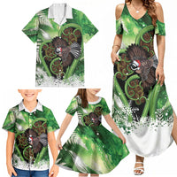 Piwakawaka New Zealand Christmas In July Family Matching Summer Maxi Dress and Hawaiian Shirt NZ Aroha Koru Fern Marble Vibes LT14 - Polynesian Pride