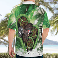 Piwakawaka New Zealand Christmas In July Hawaiian Shirt NZ Aroha Koru Fern Marble Vibes
