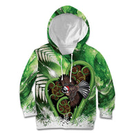 Piwakawaka New Zealand Christmas In July Kid Hoodie NZ Aroha Koru Fern Marble Vibes