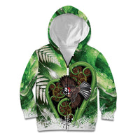 Piwakawaka New Zealand Christmas In July Kid Hoodie NZ Aroha Koru Fern Marble Vibes