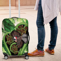 Piwakawaka New Zealand Christmas In July Luggage Cover NZ Aroha Koru Fern Marble Vibes