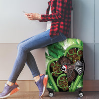 Piwakawaka New Zealand Christmas In July Luggage Cover NZ Aroha Koru Fern Marble Vibes