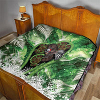 Piwakawaka New Zealand Christmas In July Quilt NZ Aroha Koru Fern Marble Vibes