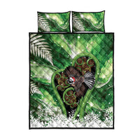 Piwakawaka New Zealand Christmas In July Quilt Bed Set NZ Aroha Koru Fern Marble Vibes