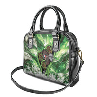 Piwakawaka New Zealand Christmas In July Shoulder Handbag NZ Aroha Koru Fern Marble Vibes