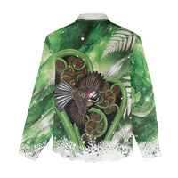 Piwakawaka New Zealand Christmas In July Women Casual Shirt NZ Aroha Koru Fern Marble Vibes
