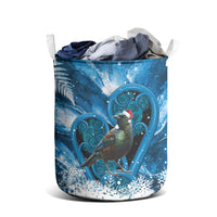 Tui Bird New Zealand Christmas In July Laundry Basket NZ Aroha Koru Fern Marble Vibes