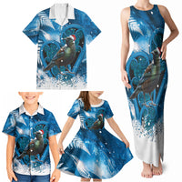 Tui Bird New Zealand Christmas In July Family Matching Tank Maxi Dress and Hawaiian Shirt NZ Aroha Koru Fern Marble Vibes LT14 - Polynesian Pride