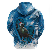 Tui Bird New Zealand Christmas In July Hoodie NZ Aroha Koru Fern Marble Vibes LT14 - Polynesian Pride