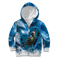Tui Bird New Zealand Christmas In July Kid Hoodie NZ Aroha Koru Fern Marble Vibes