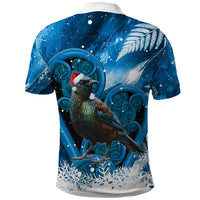 Tui Bird New Zealand Christmas In July Polo Shirt NZ Aroha Koru Fern Marble Vibes LT14 - Polynesian Pride