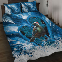 Tui Bird New Zealand Christmas In July Quilt Bed Set NZ Aroha Koru Fern Marble Vibes
