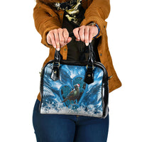 Tui Bird New Zealand Christmas In July Shoulder Handbag NZ Aroha Koru Fern Marble Vibes