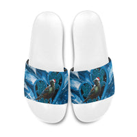 Tui Bird New Zealand Christmas In July Slide Sandals NZ Aroha Koru Fern Marble Vibes