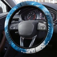 Tui Bird New Zealand Christmas In July Steering Wheel Cover NZ Aroha Koru Fern Marble Vibes