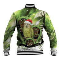 Kakapo New Zealand Christmas In July Baseball Jacket NZ Aroha Koru Fern Marble Vibes