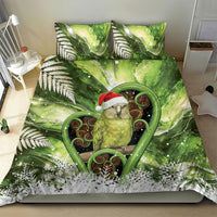 Kakapo New Zealand Christmas In July Bedding Set NZ Aroha Koru Fern Marble Vibes