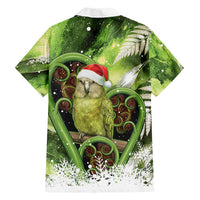 Kakapo New Zealand Christmas In July Family Matching Mermaid Dress and Hawaiian Shirt NZ Aroha Koru Fern Marble Vibes LT14 Dad's Shirt - Long Sleeve Green - Polynesian Pride