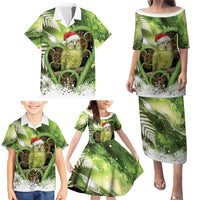 Kakapo New Zealand Christmas In July Family Matching Puletasi and Hawaiian Shirt NZ Aroha Koru Fern Marble Vibes LT14 - Polynesian Pride