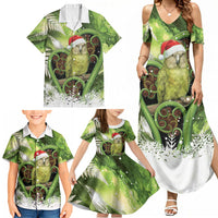 Kakapo New Zealand Christmas In July Family Matching Summer Maxi Dress and Hawaiian Shirt NZ Aroha Koru Fern Marble Vibes LT14 - Polynesian Pride