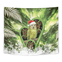 Kakapo New Zealand Christmas In July Tapestry NZ Aroha Koru Fern Marble Vibes