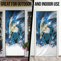 Sulphur-crested Cockatoo New Zealand Christmas In July Door Cover NZ Aroha Koru Fern Marble Vibes