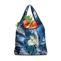 Sulphur-crested Cockatoo New Zealand Christmas In July Grocery Bag NZ Aroha Koru Fern Marble Vibes