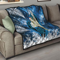 Sulphur-crested Cockatoo New Zealand Christmas In July Quilt NZ Aroha Koru Fern Marble Vibes