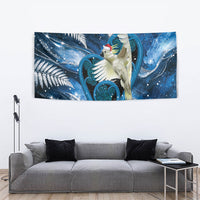 Sulphur-crested Cockatoo New Zealand Christmas In July Tapestry NZ Aroha Koru Fern Marble Vibes